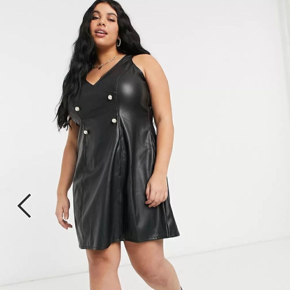 Sleeveless Faux Leather Dress by Simply Be ASOS